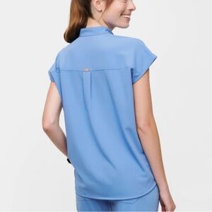 Rafaela Oversized Scrub Top in Ciel blue